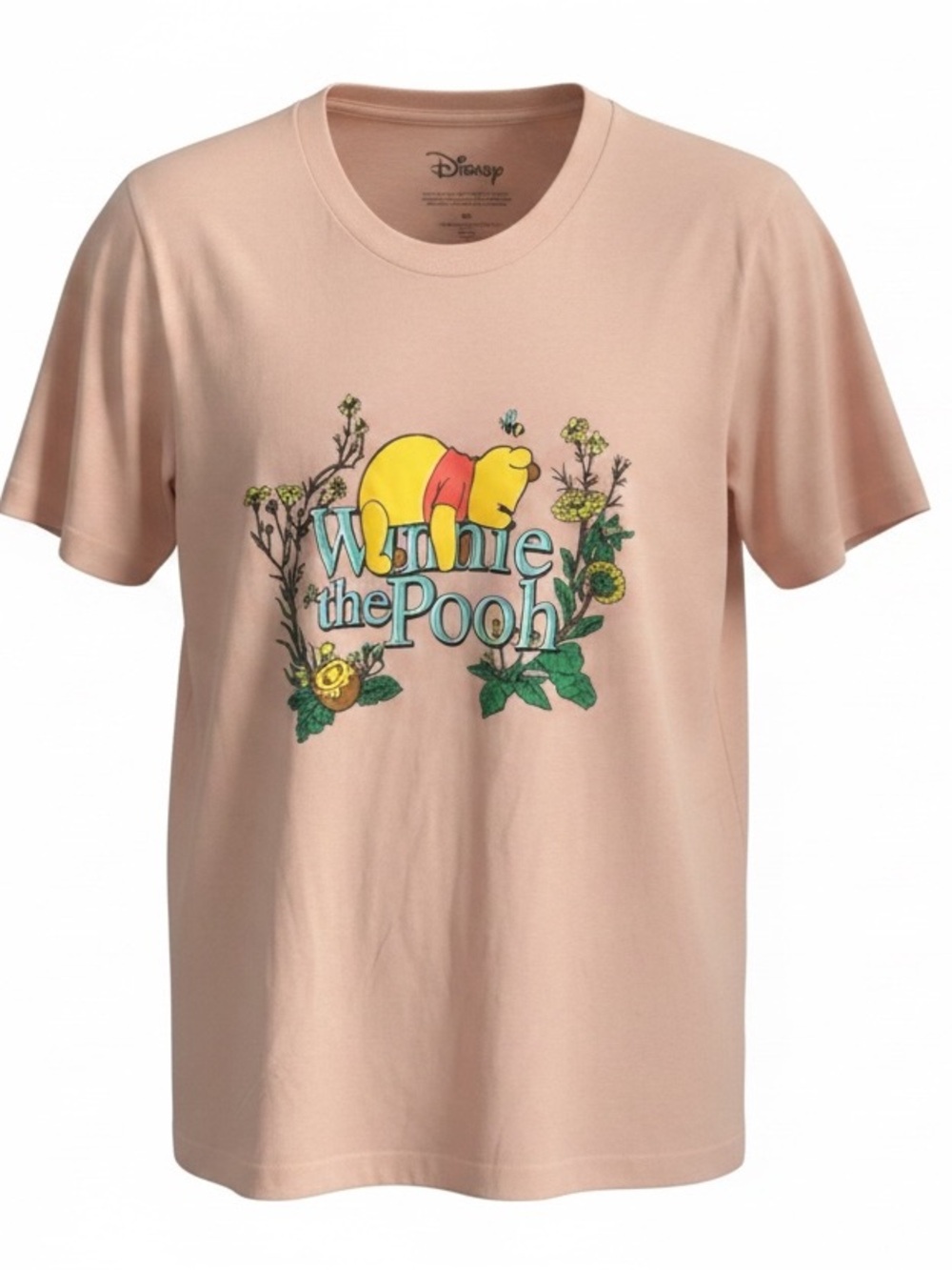 Disney Ladies Peach Medium Winnie The Pooh Graphic Design Tshirt